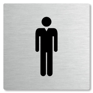WC muži, 100x100mm, stříbrná, Nevada